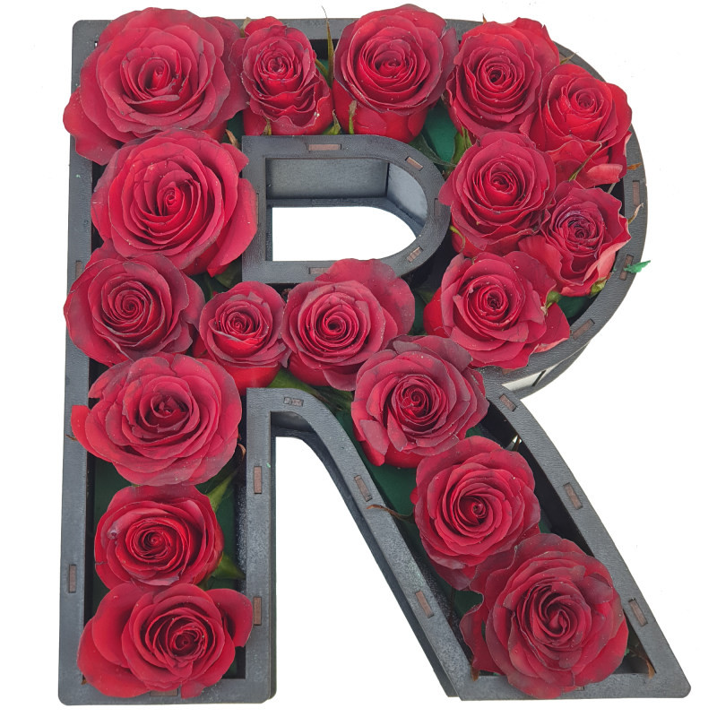 خرید و قیمت سبد گل رز مدل حرف R