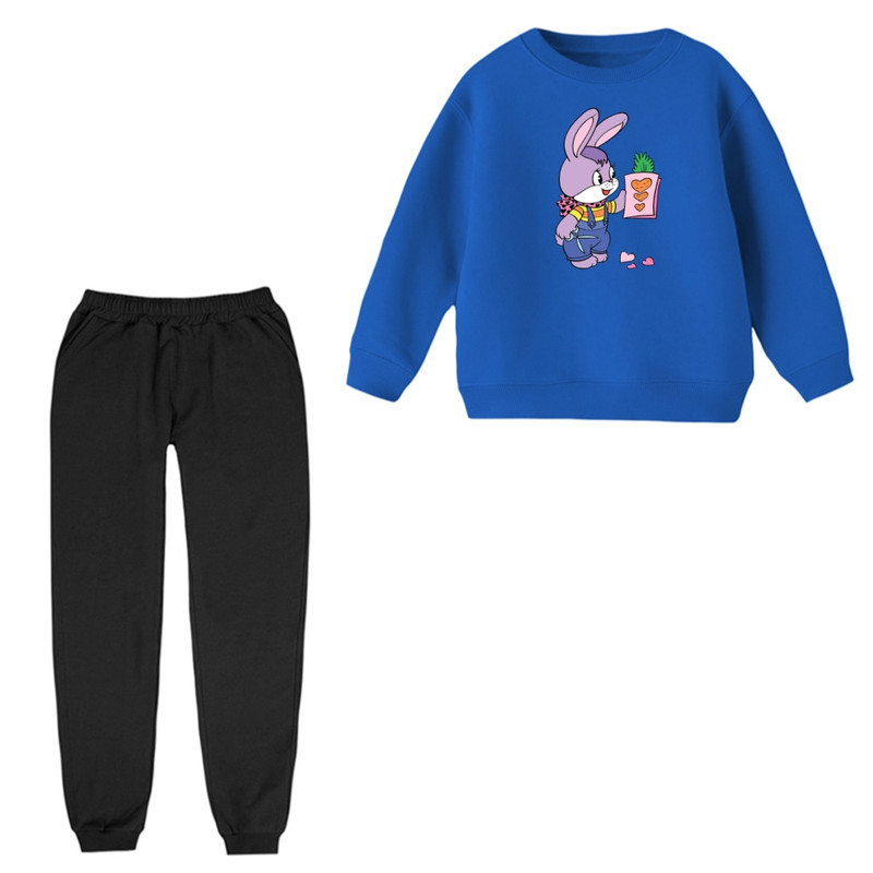 ست سویشرت و شلوار مدل خرگوش و هویج رنگ آبی