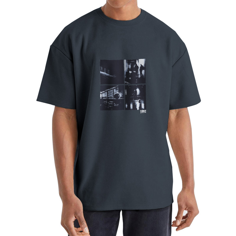 تی شرت اورسایز آستین کوتاه مردانه نوزده نودیک مدل TS1973 DG