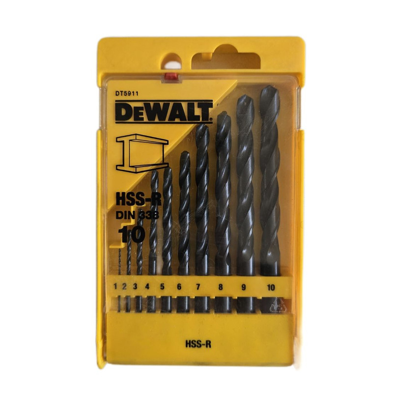 مته آهن دیوالت مدل DeWALT HSS 1-10 مجموعه 10 عددی