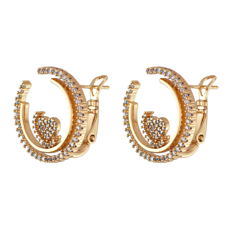 گوشواره زنانه ژوپینگ مدل قلب کد ee1046