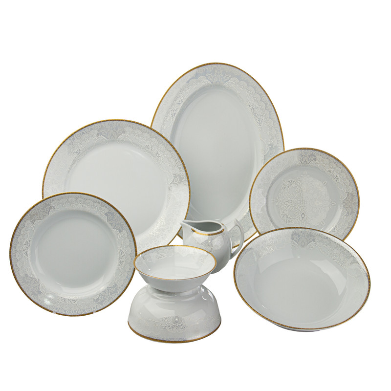 سرویس غذاخوری 30 پارچه چینی توس ایران مدل قالب پاویون لیوزا درجه یک