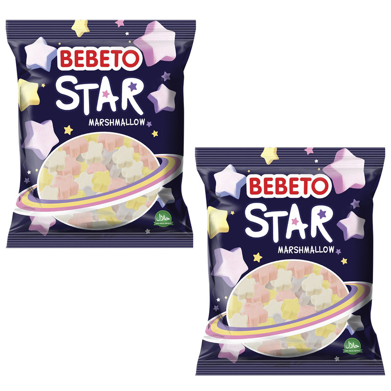 مارشملو ببتو مدل ستاره - 60 گرم بسته 2 عددی