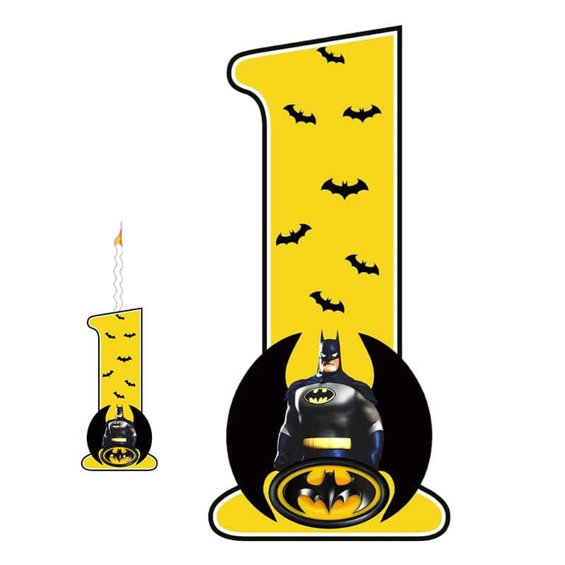خرید و قیمت استند رومیزی تولد مدل عدد 1 طرح بتمن به همراه شمع مجموعه دو عددی