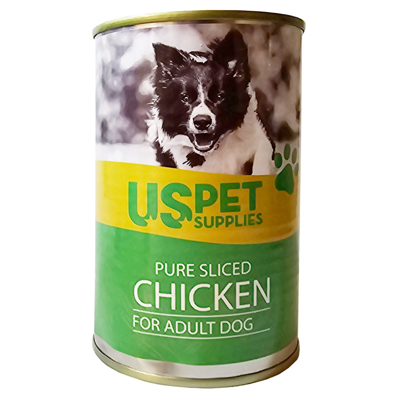 خرید و قیمت کنسرو سگ بالغ یو اس پت مدل مرغ کد 0242 وزن 400 گرم