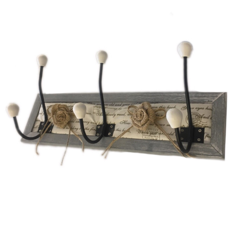 آویز لباس خانه سفید مدل گل رز