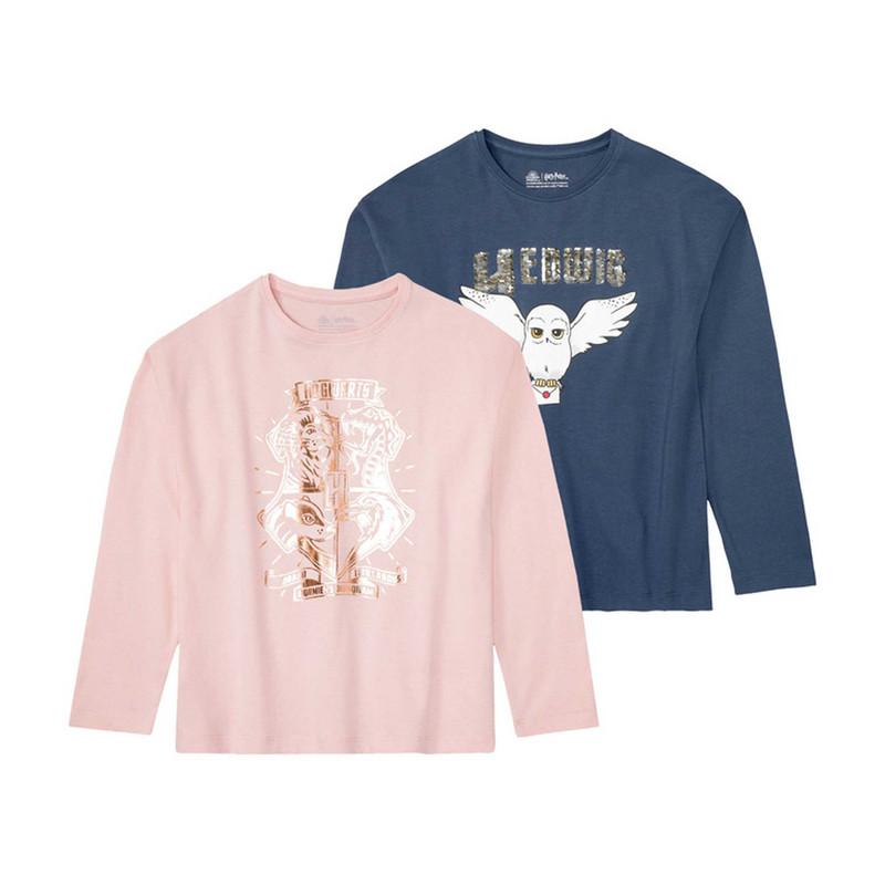 تی شرت آستین بلند دخترانه هری پاتر مدل d-7664 مجموعه 2 عددی