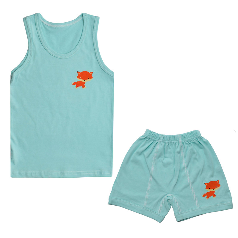 خرید و قیمت ست شورت و زیرپوش پسرانه دلنار گالری مدل روباه تمام پنبه