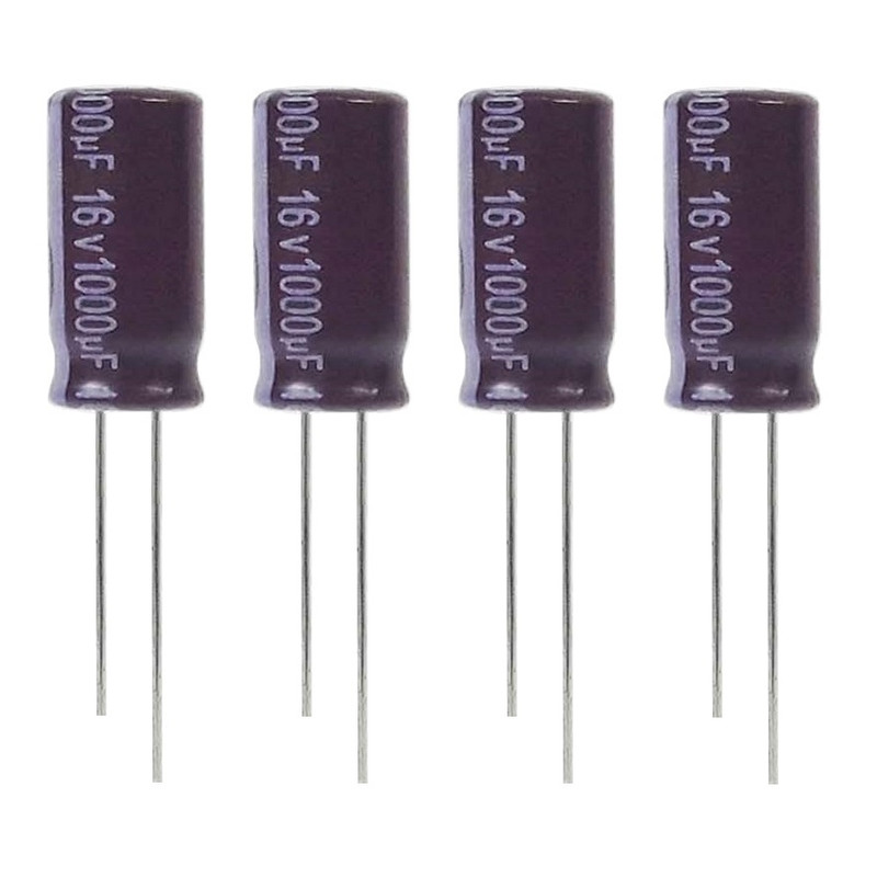 خازن الکترولیت 1000 میکروفاراد 16 ولت آکسبوم مدل TEC-10216 بسته 4 عددی