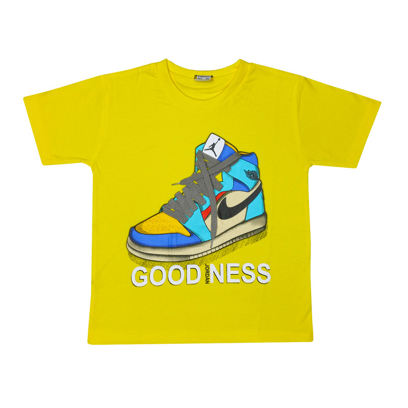 تی شرت آستین کوتاه پسرانه مدل کفش بند دار کد 1200