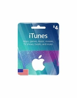 گیفت کارت اپل 4 دلاری 4 Apple iTunes Gift Card USA 4 Apple iTunes Gift Card USA
