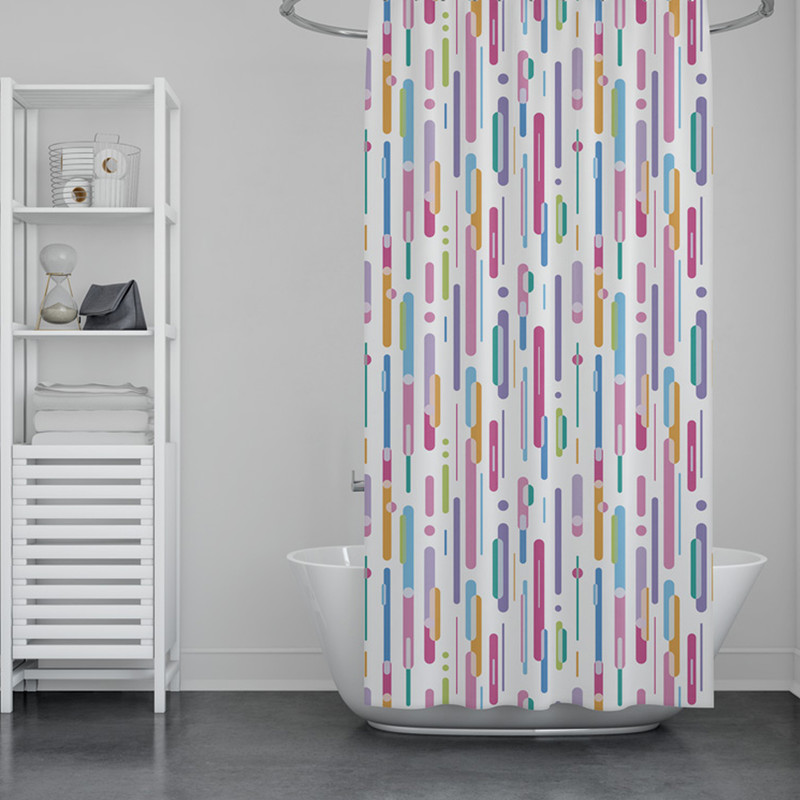 پرده حمام دلفین مدل GU-9385 سایز 180x200سانتی متر