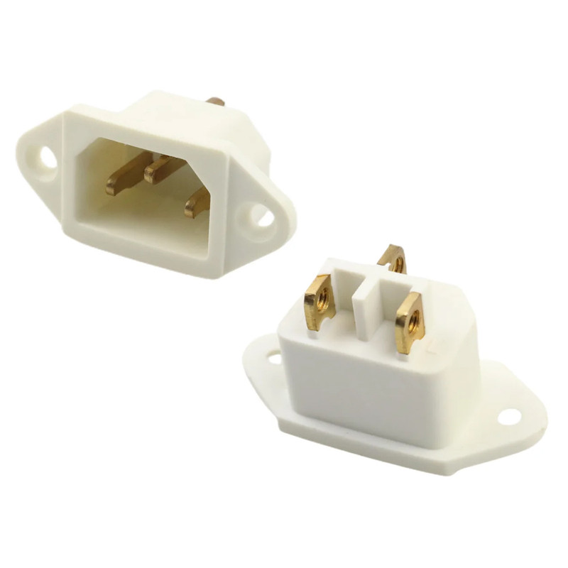 خرید و قیمت سوکت برق نری 3 پین مدل 10A-250V-Brass بسته 2 عددی