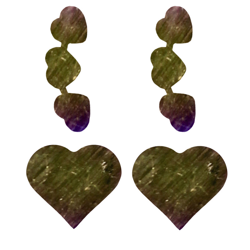 گوشواره زنانه طرح قلب کد RKH_1654 مجموعه 2 عددی