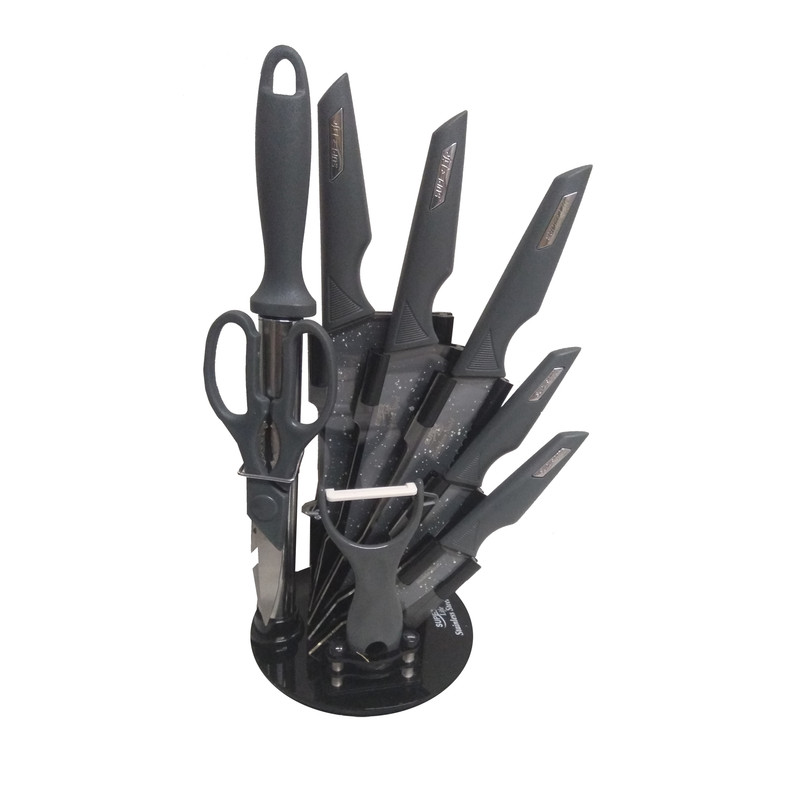 سرویس چاقو آشپزخانه 9 پارچه سوپر لایف مدل 821110002019