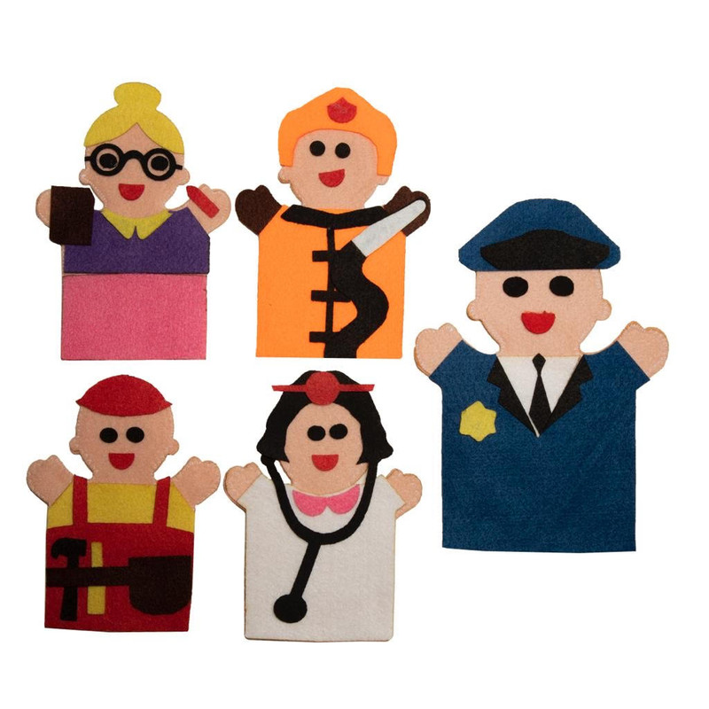 عروسک ووپی طرح نمایشی مدل مشاغل کد DGN207 ارتفاع 38 سانتی متر مجموعه 5 عددی