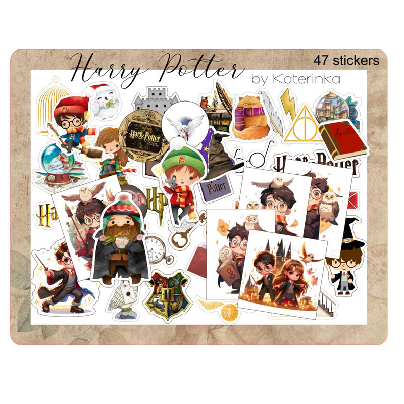برچسب کاترینکا طرح برش خورده بولت ژورنال و اسکرپ بوک مدل هری پاتر بسته 47 عددی