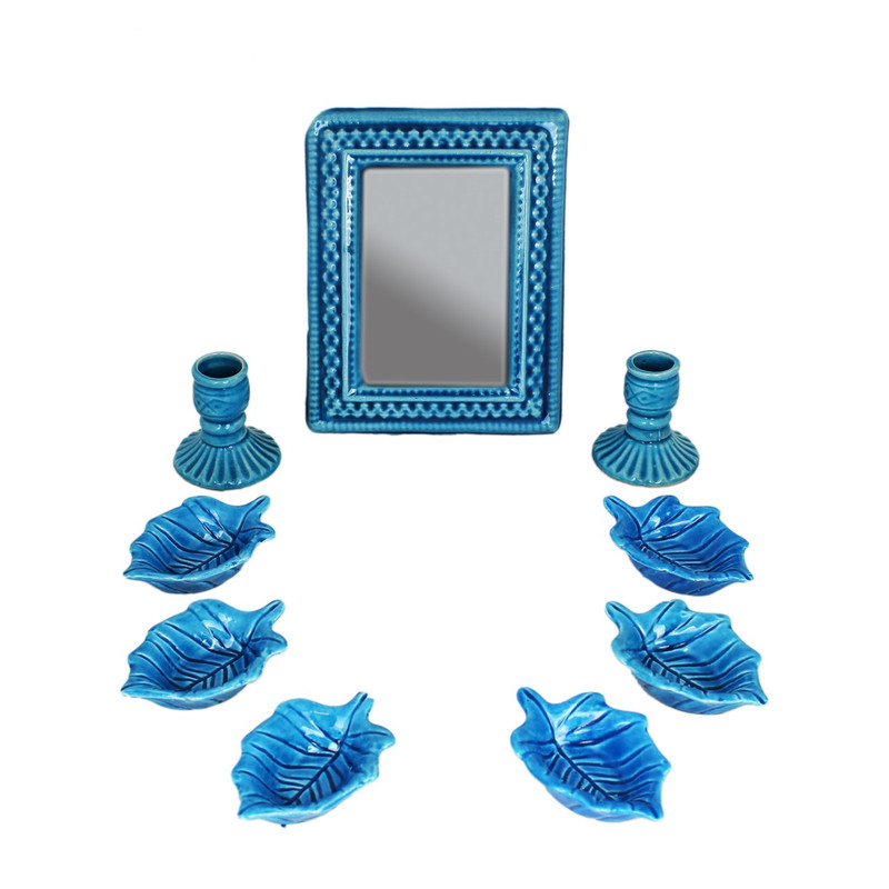 هفت سین سفالی گالری اوستا طرح گلبرگ مدل 215