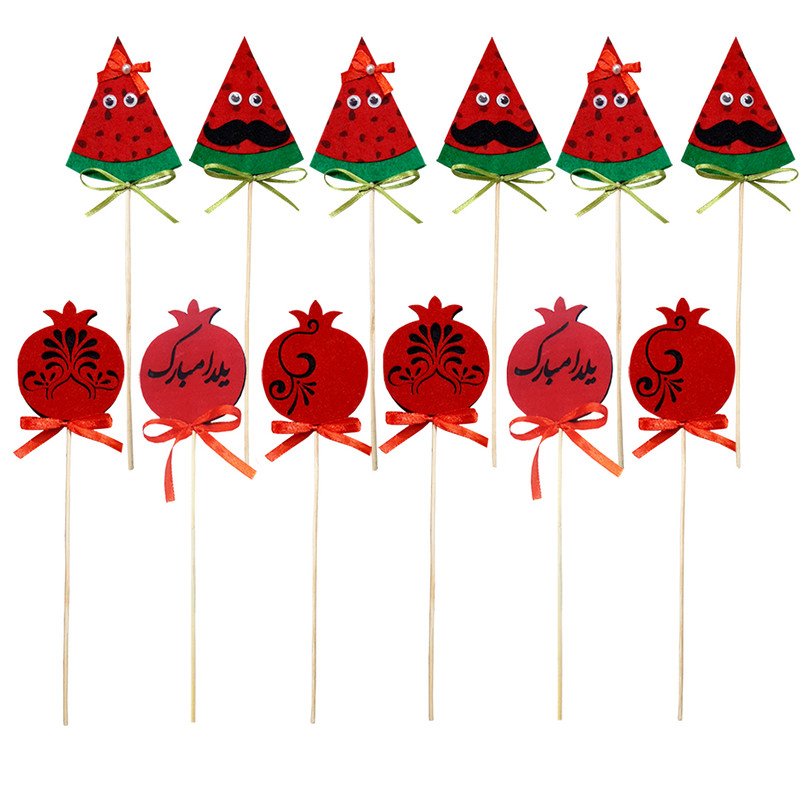 تاپر مدل هندوانه و انار مجموعه 12 عددی