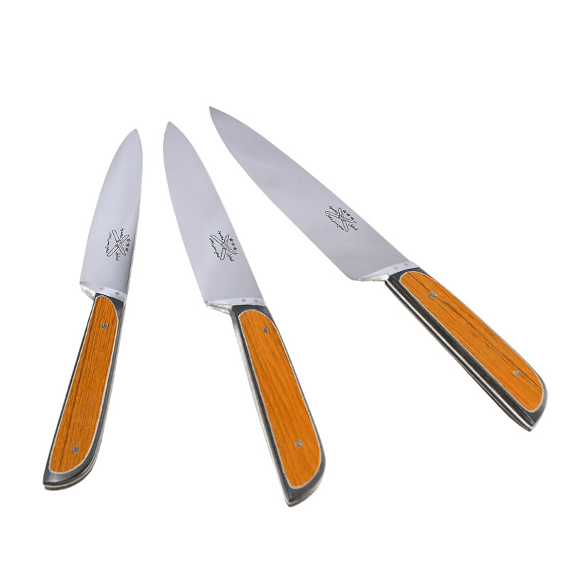 چاقوی آشپزخانه دست ساز زنجان مدل ستاره لوکس مجموعه 3 عددی