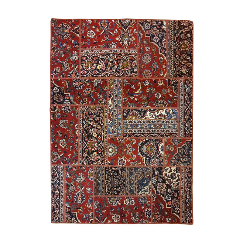 کلاژ فرش دستبافت سه متری مدل چهل تکه کد N.K.P.CO.C14