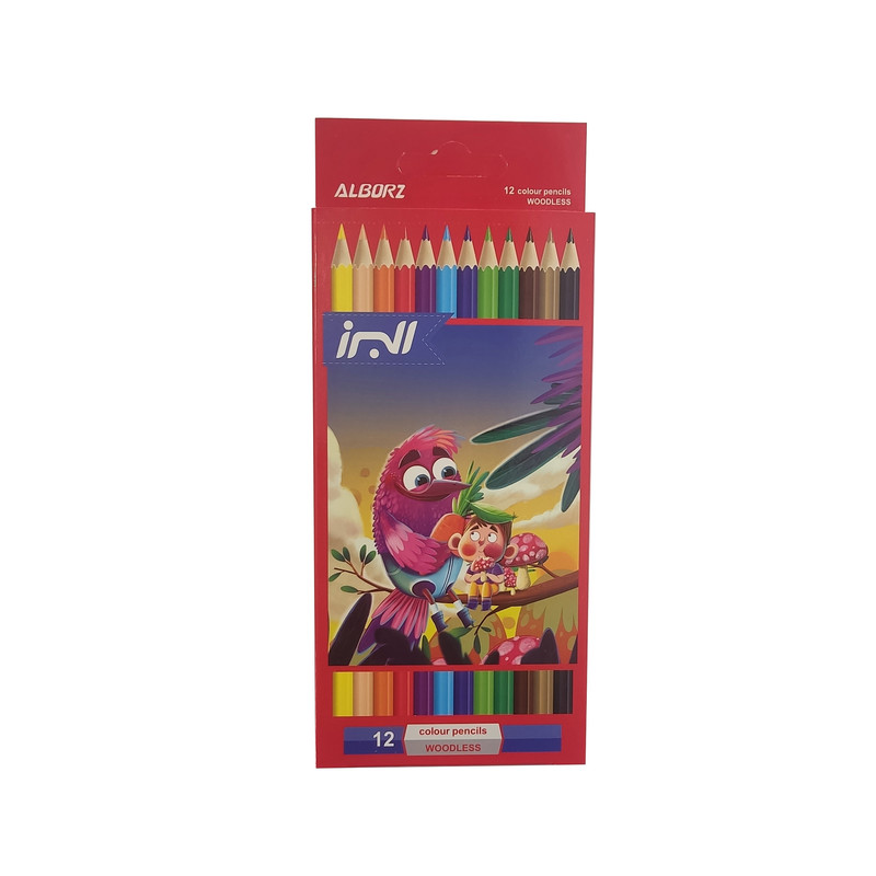 مداد رنگی 12 رنگ البرز مدل کودک و پرنده