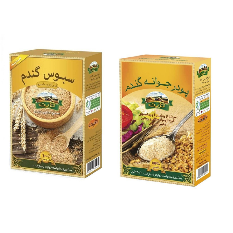 پودر جوانه گندم تژین - 250 گرم به همراه سبوس گندم تژین - 170 گرم