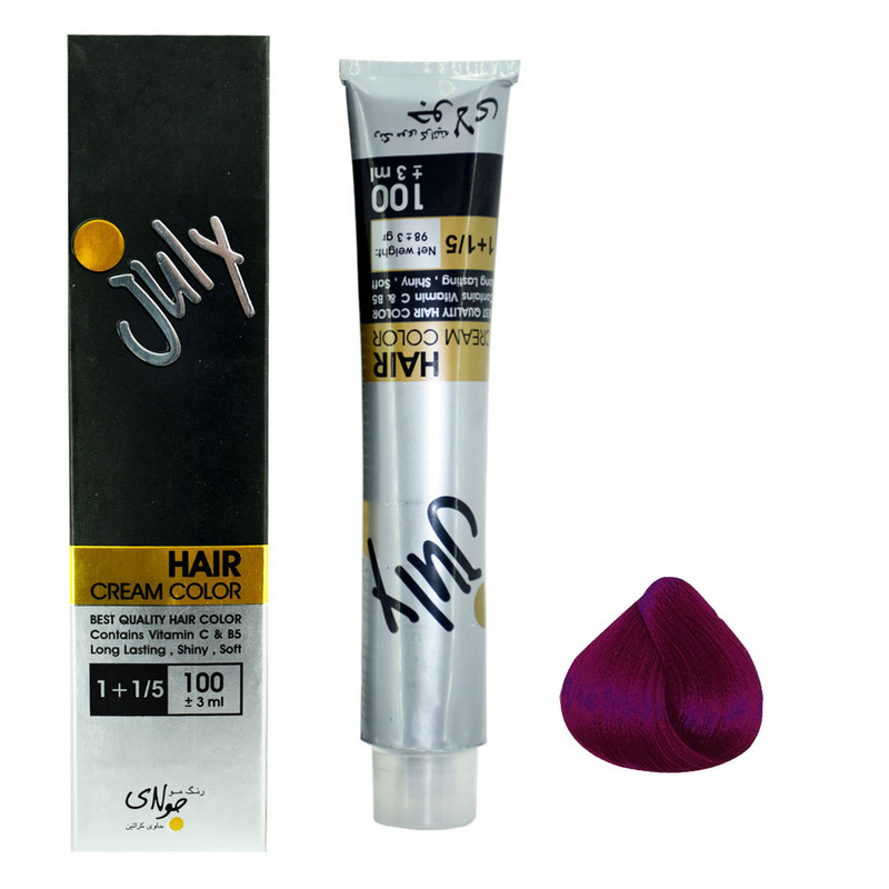 رنگ مو جولای شماره F6 حجم 100 میلی لیتر رنگ بنفش سرخابی فشن