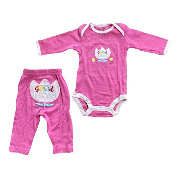 ست بادی و شلوار نوزادی کارترز مدل گل لاله