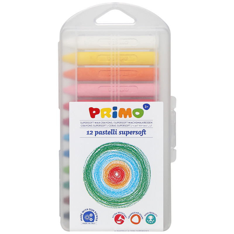 مداد شمعی 12 رنگ پریمو کد 085PT12P