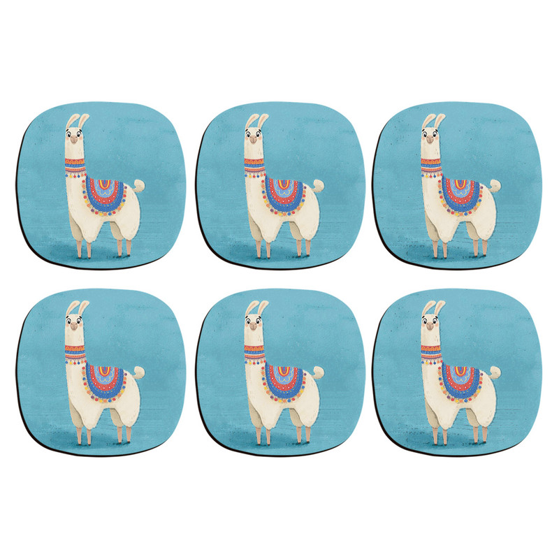 زیر لیوانی ترمه طراحان ایده مدل لاما بامزه کد strm1094 بسته شش عددی