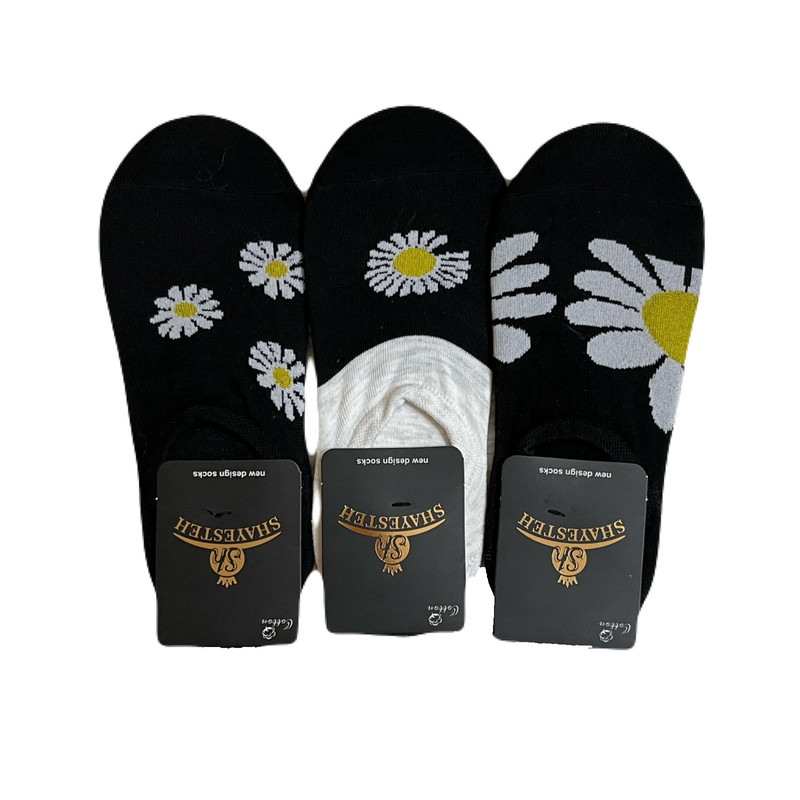 جوراب زنانه شایسته مدل بابونه بسته 3 عددی