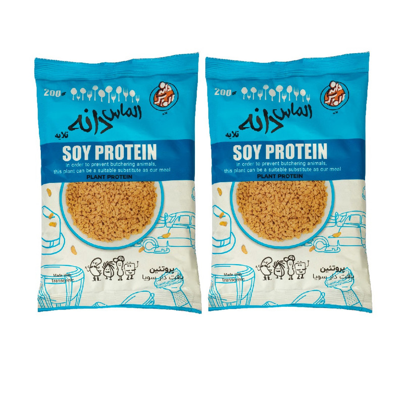سویا پروتئین الماس دانه مقدار 200 گرم بسته 2 عددی