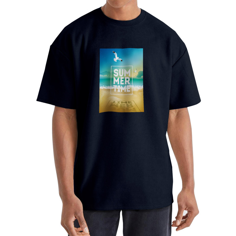 تی شرت اورسایز آستین کوتاه مردانه نوزده نودیک مدل TS1974 NB