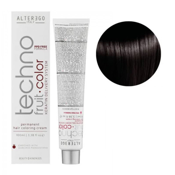 رنگ مو آلترگو مدل TECHNO شماره 4.17 حجم 100 میلی لیتر رنگ دودی شکلاتی تیره