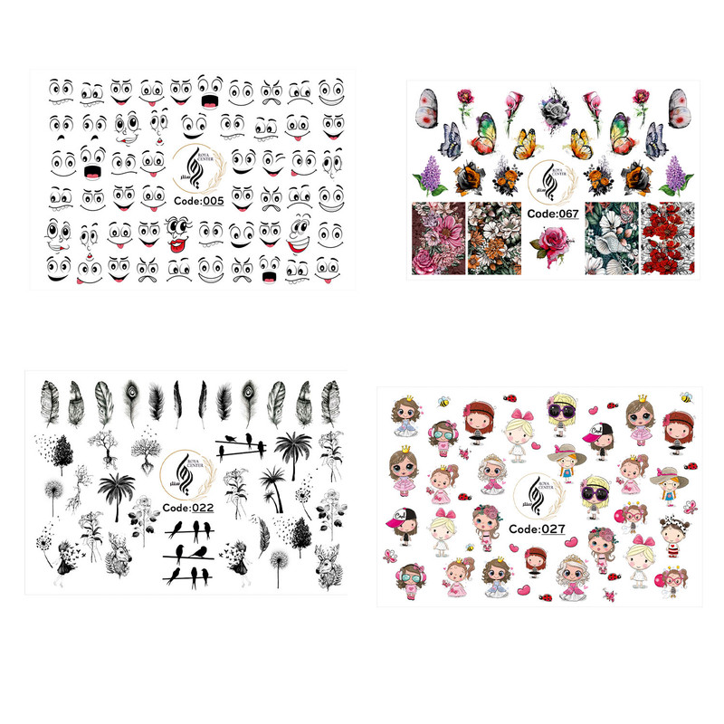 برچسب لنز ناخن رویاسنتر مدل w4.4 مجموعه 4 عددی