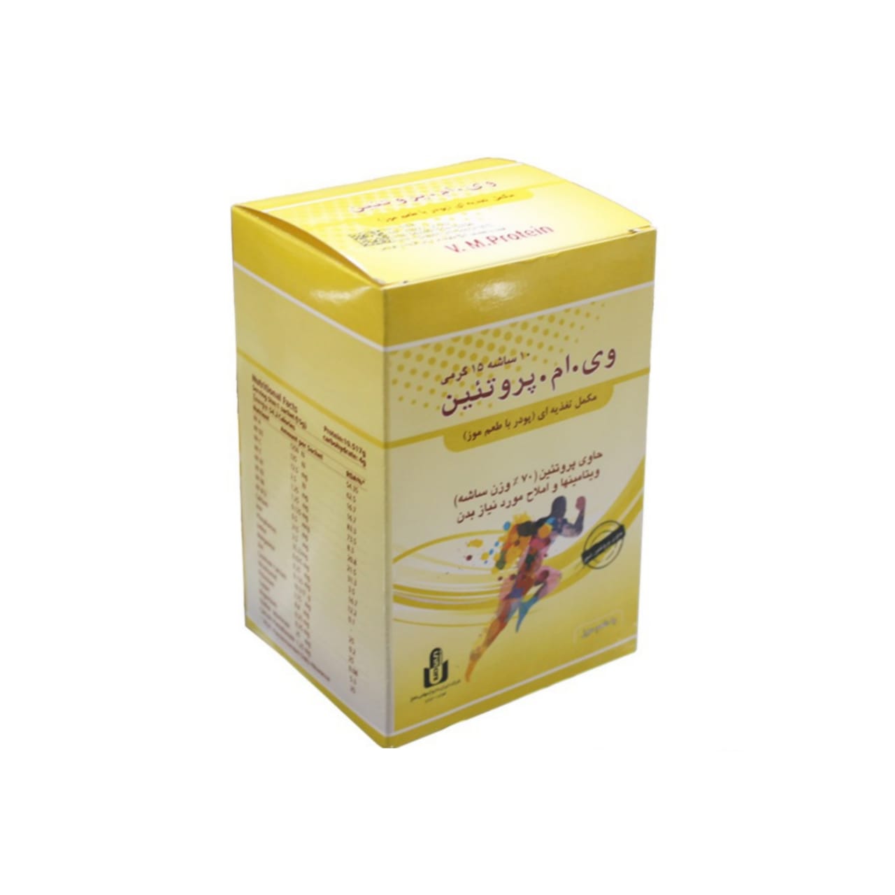 خرید و قیمت ساشه وی ام پروتئین با طعم موز ایران دارو بسته 10 عددی