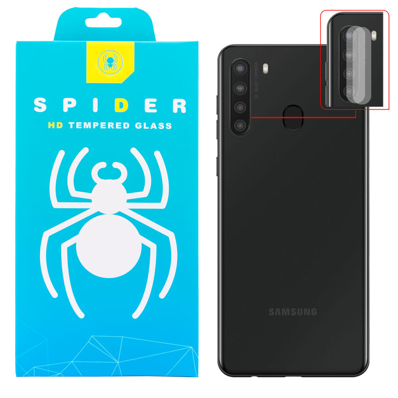 محافظ لنز دوربین اسپایدر مدل GC-2000 مناسب برای گوشی موبایل سامسونگ Galaxy A21 بسته دو عددی