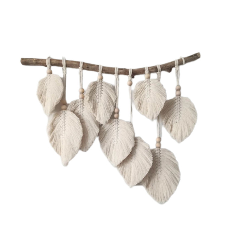 اویز بافتنی مدل برگ مکرومه