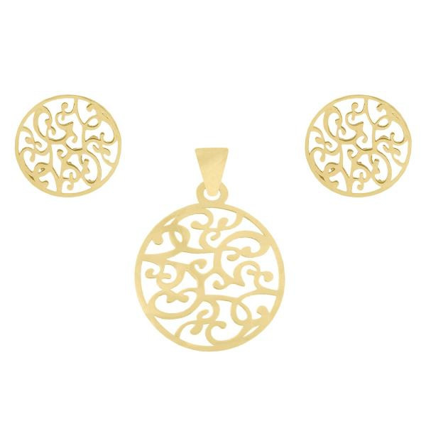 نیم ست طلا 18 عیار زنانه کد UN001