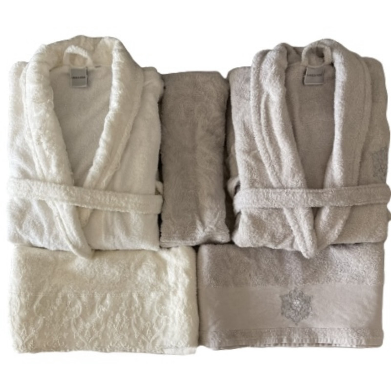 خرید و قیمت ست حوله پالتویی 5 تکه کاراجا هوم مدل Delora