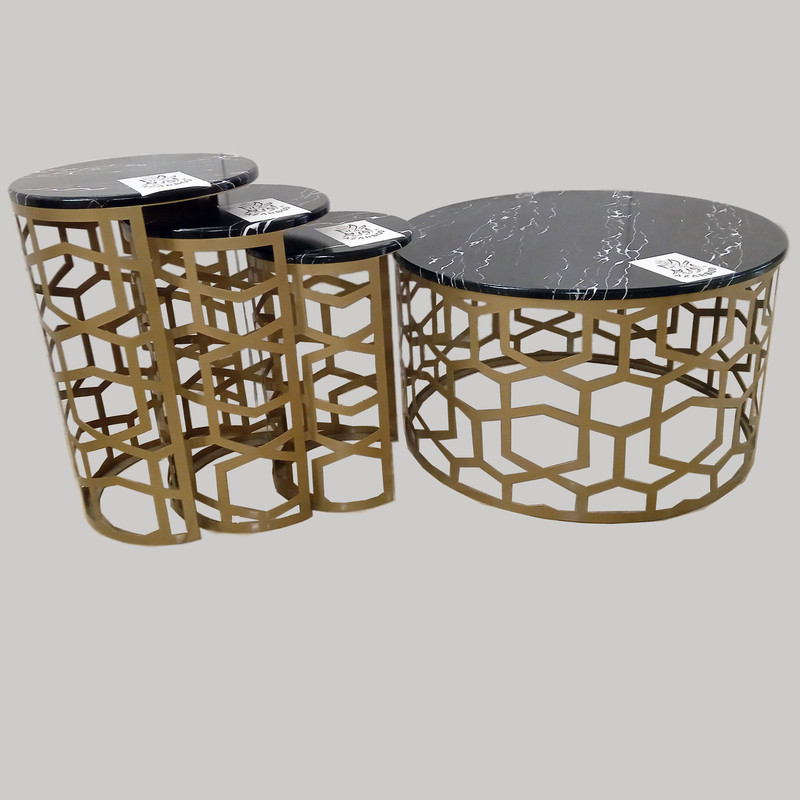 میز پذیرایی آذربد مدل زیتون مجموعه 4 عددی