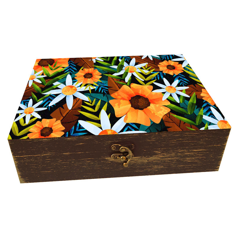 جعبه هدیه دستساز مدل چوبی طرح بهاری کد WS362