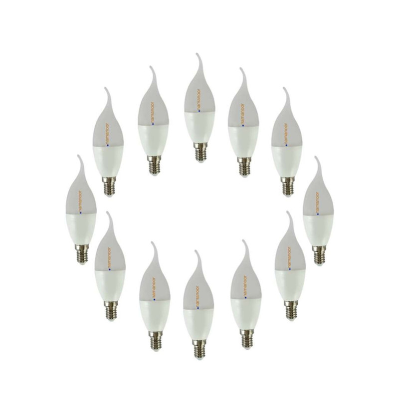 لامپ ال ای دی ۷ وات نمانور مدل اشکی پایه کوتاه پایه E14 مجموعه ۱۲ عددی