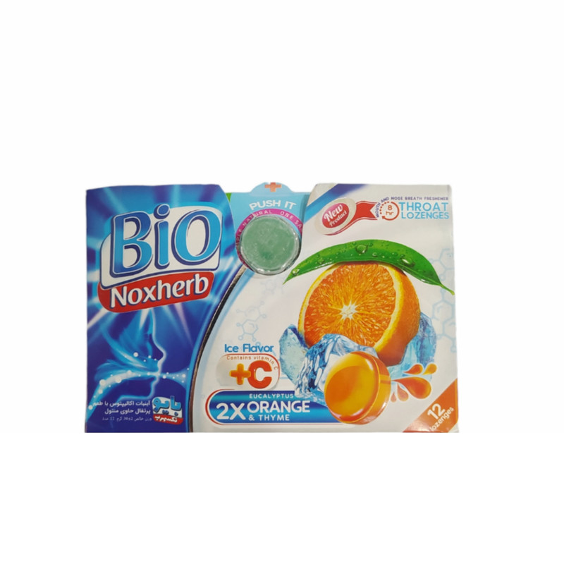 خرید و قیمت آبنبات سرماخوردگی اکالیپتوس طعم پرتقال بایو نکسهرب بسته 12 عددی