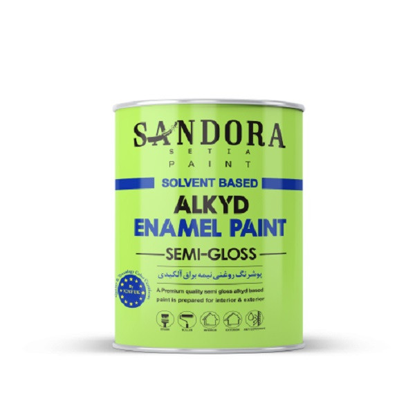 رنگ روغنی آبی نیسانی نیمه براق آلکیدی ساندورا کد 562 وزن یک کیلوگرم