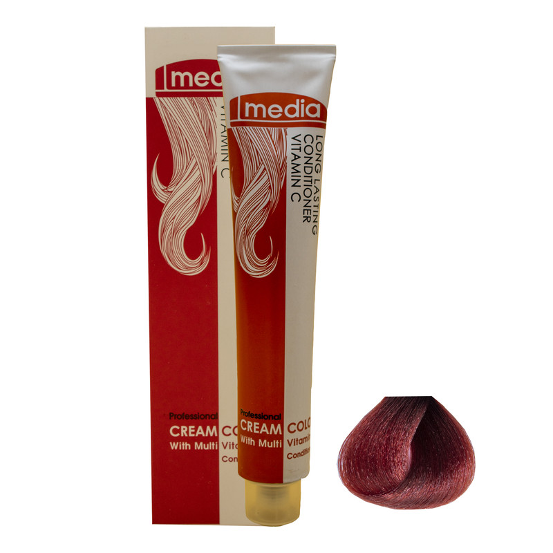 خرید و قیمت رنگ مو مدیا سری آلبالویی شماره 7.55 حجم 100 میلی لیتر رنگ آلبالویی روشن