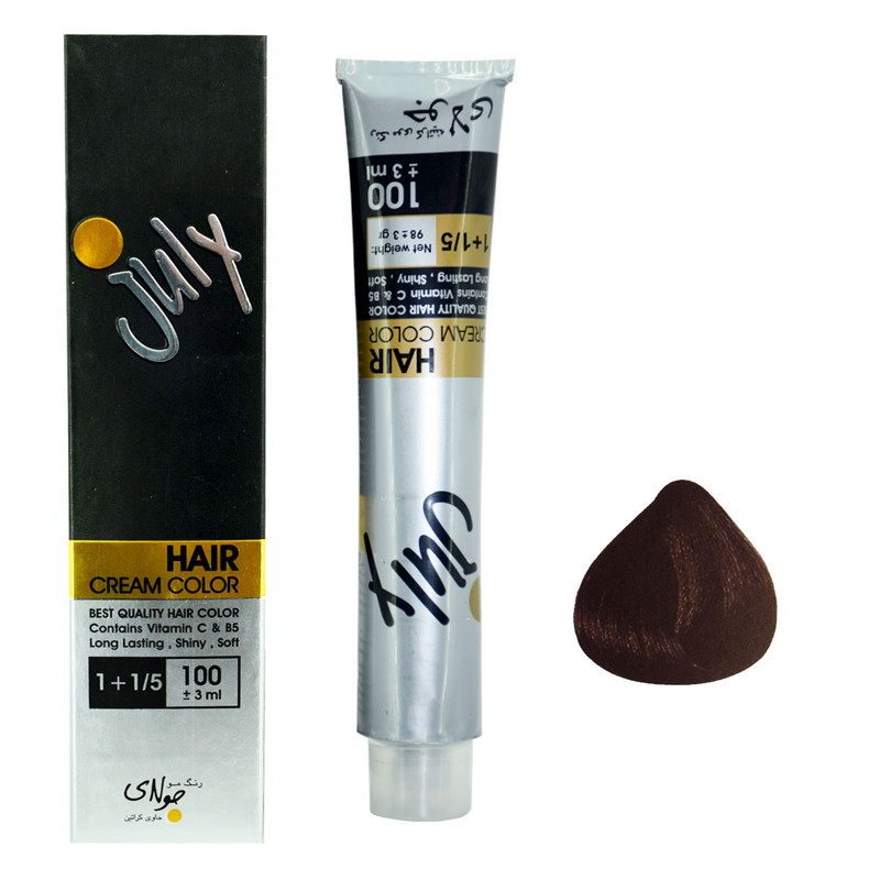 رنگ مو جولای شماره 5.1 حجم 100 میلی لیتر رنگ قهوه ای دودی روشن