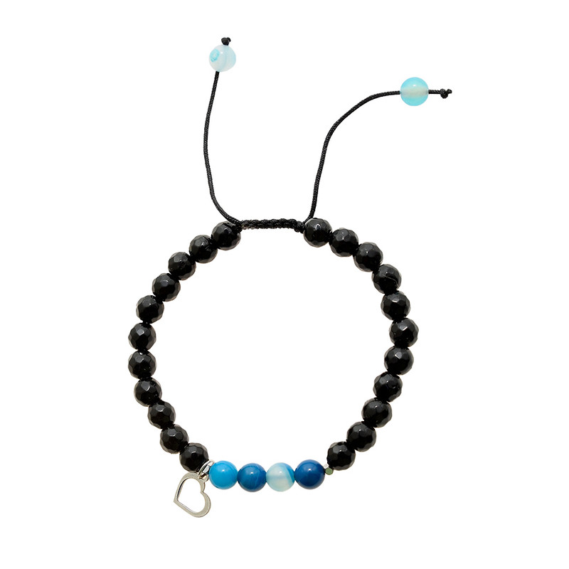 دستبند زنانه دلنار گالری مدل سنگ عقیق و قلب