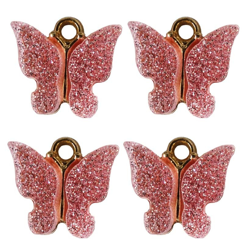 آویز دخترانه مدل پروانه اکلیلی کد 170 بسته 4 عددی